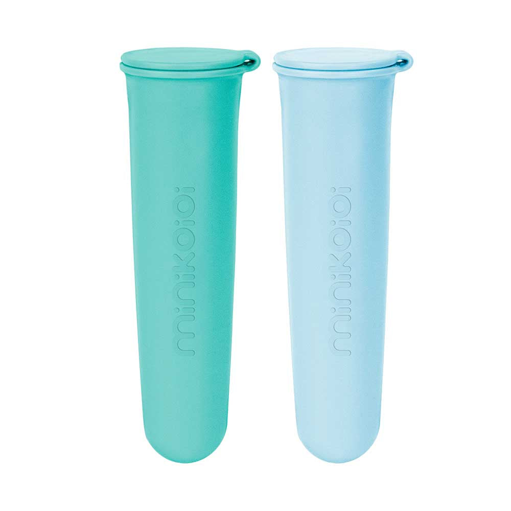 Силиконови Форми За Ледени Близалки Minikoioi Icy Pops (2 Бр.) - Mineral Син/Aqua Зелен - Прибори - Minikoioi - BebeMama