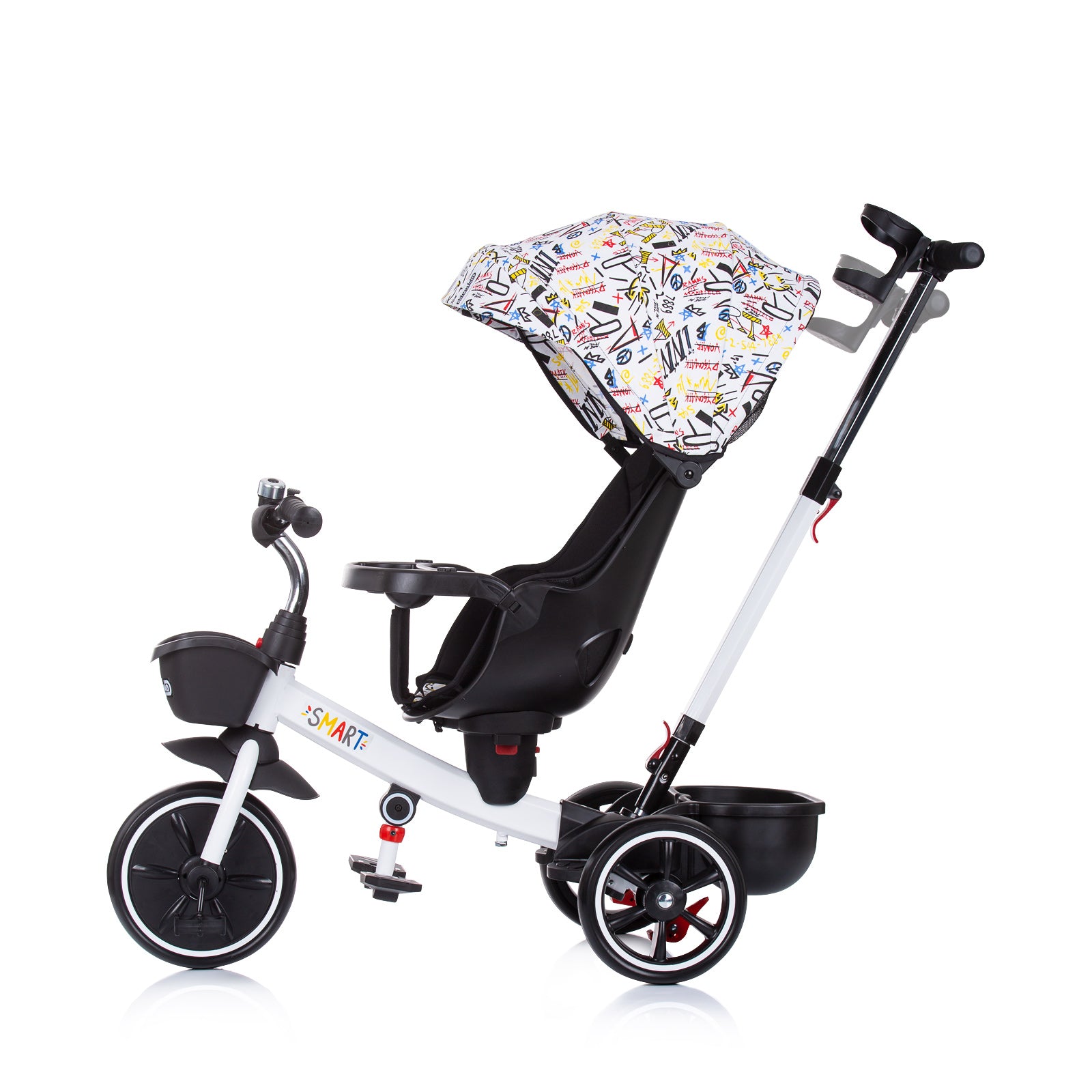 Триколка Със Сенник "Смарт" Бяла --- BebeMama