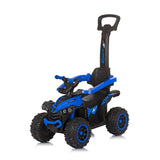 Количка За Яздене С Дръжка "Atv" Синя --- BebeMama