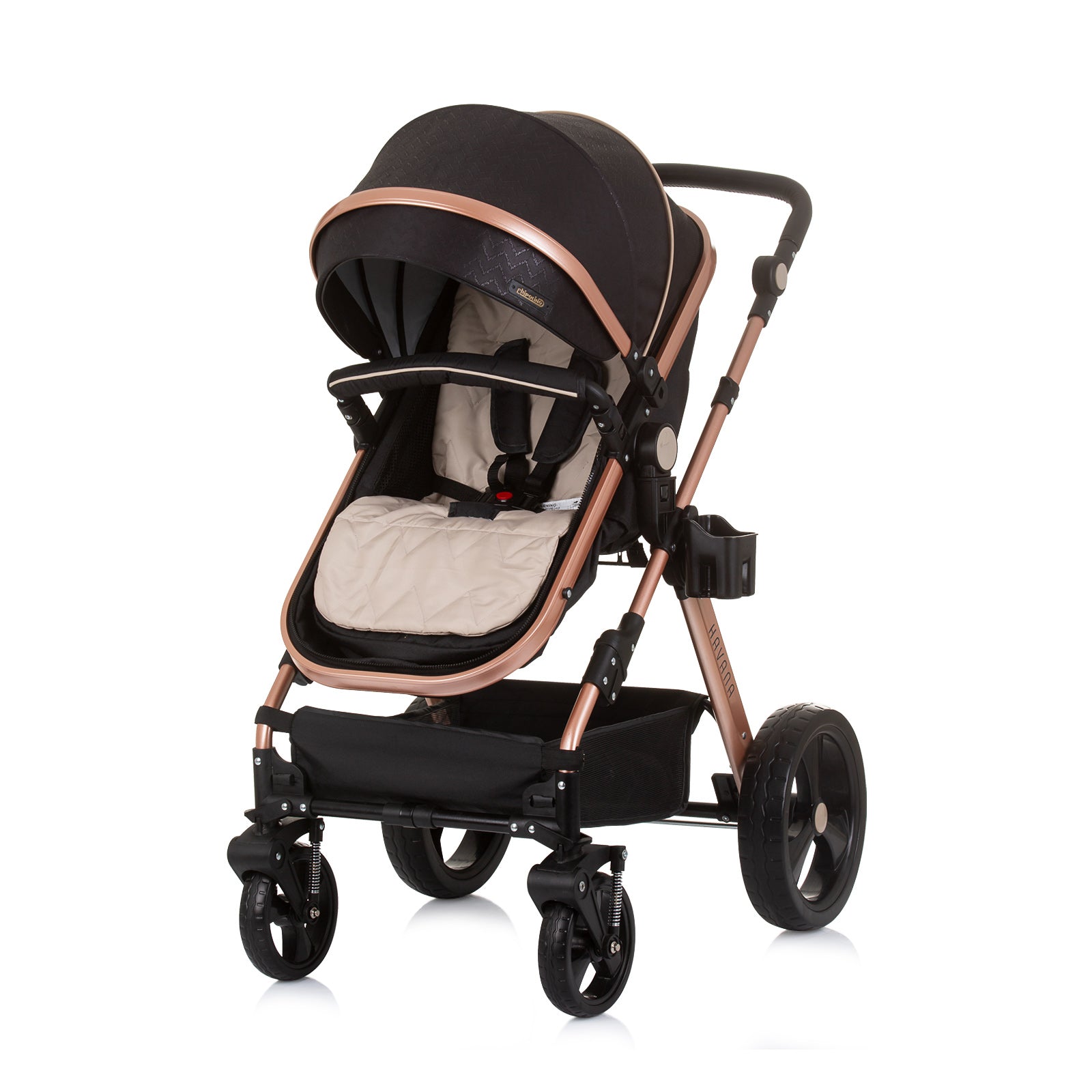 Детска Количка "Хавана" Обсидиан/Злато --- BebeMama