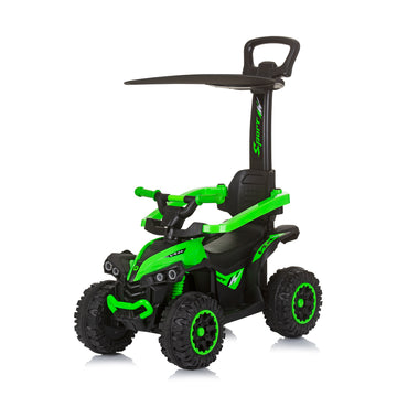 Количка За Яздене С Дръжка "Atv" Зелена - Коли И Кончета За Яздене - Chipolino - BebeMama