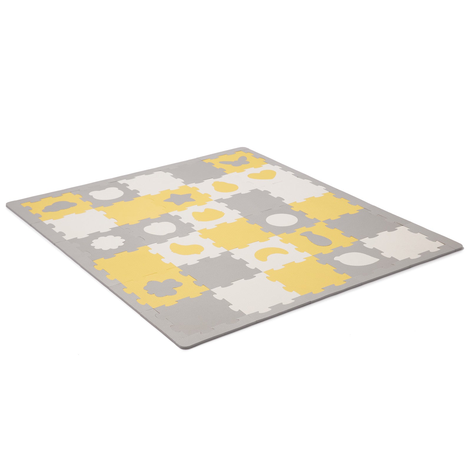 Мек Пъзел С Форми Kinderkraft Luno Shapes Жълт - Постелки И Пъзели За Под - Kinderkraft - BebeMama