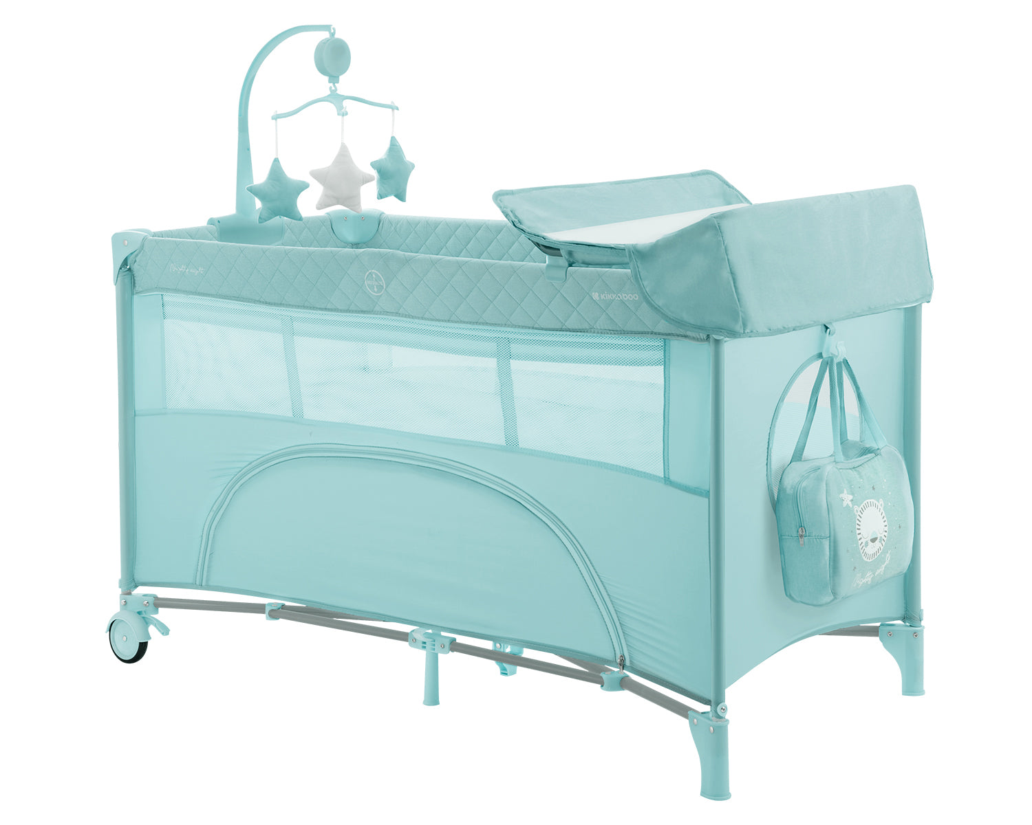 Кошара На Две Нива Nighty Night Mint - Сгъваеми Кошари 2 Нива - Kikkaboo - BebeMama