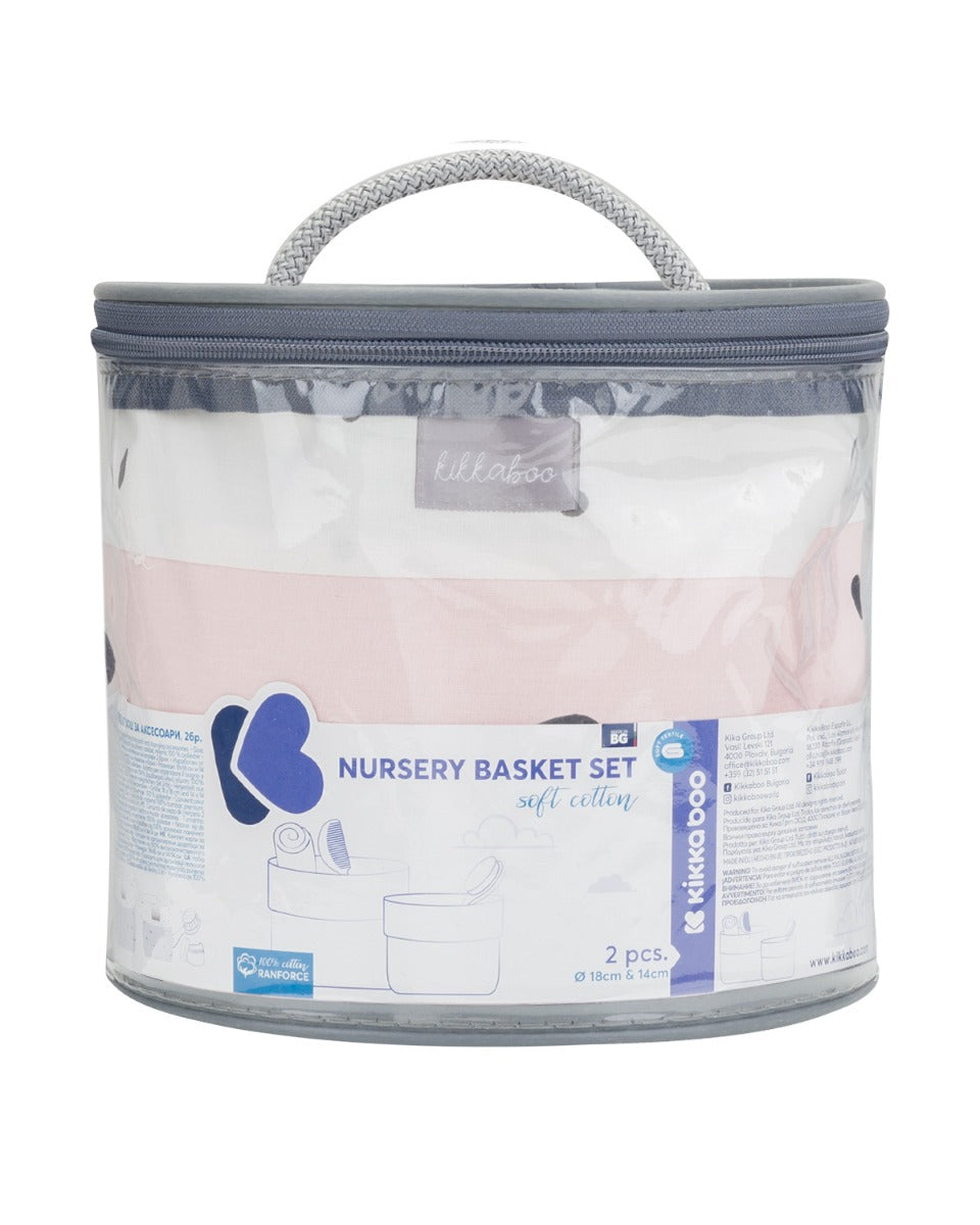 Комплект Кош За Аксесоари 2 Бр - 18См И 14См Bear With Me Pink --- BebeMama