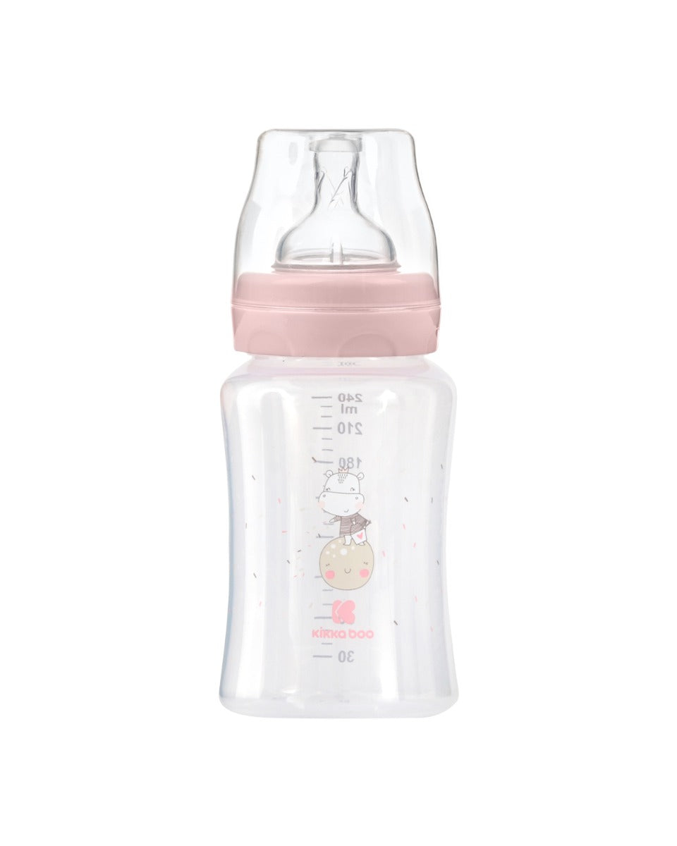 Шише Рр 240Мл Hippo Dreams Pink - Шишета За Хранене - Kikkaboo - BebeMama