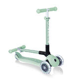 Сгъваема Еко Тротинетка С 3 Колела Globber Junior Foldable Lights Ecologic - Цвят Пистачио --- BebeMama