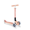Сгъваема Еко Тротинетка С 3 Колела Globber Junior Foldable Lights Ecologic – Цвят Праскова - Тротинетки - Globber - BebeMama