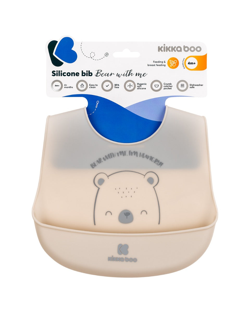 Лигавник Силиконов Bear With Me Grey --- BebeMama