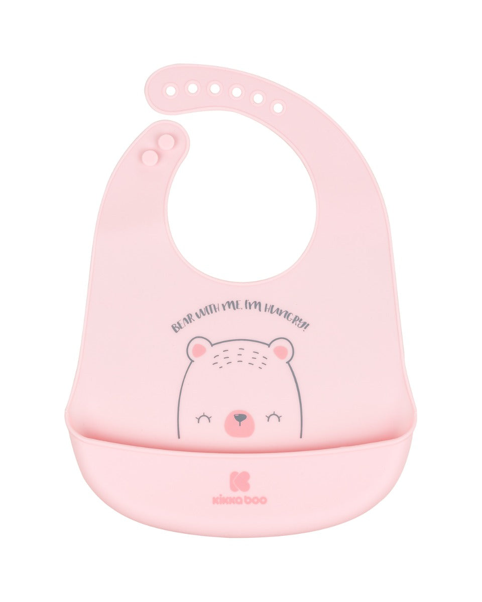 Лигавник Силиконов Bear With Me Pink --- BebeMama