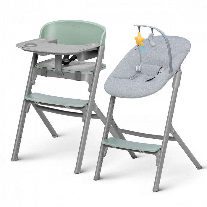 Столче За Хранене Kinderkraft Livy + Шезлонг Calmee Зелено - Столчета За Хранене - Kinderkraft - BebeMama