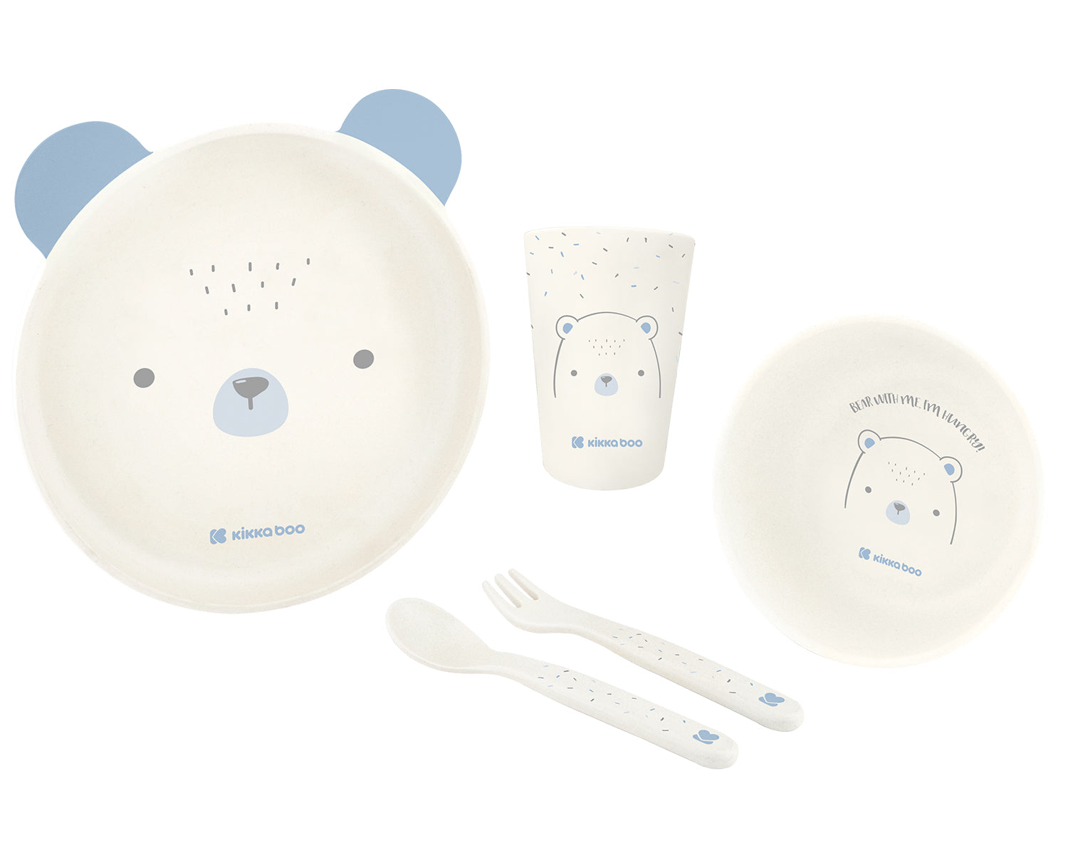 Сет За Хранене Пластмаса Bear With Me Син --- BebeMama