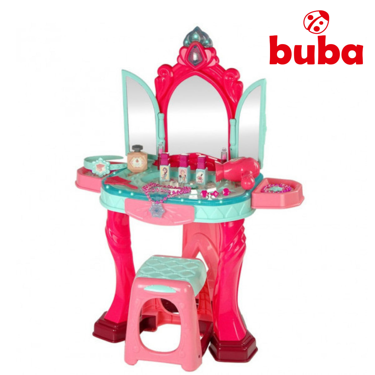 Тоалетка За Деца Buba Beauty 008-989 Розово И Тюркоаз - Занимателни Играчки - Buba - BebeMama