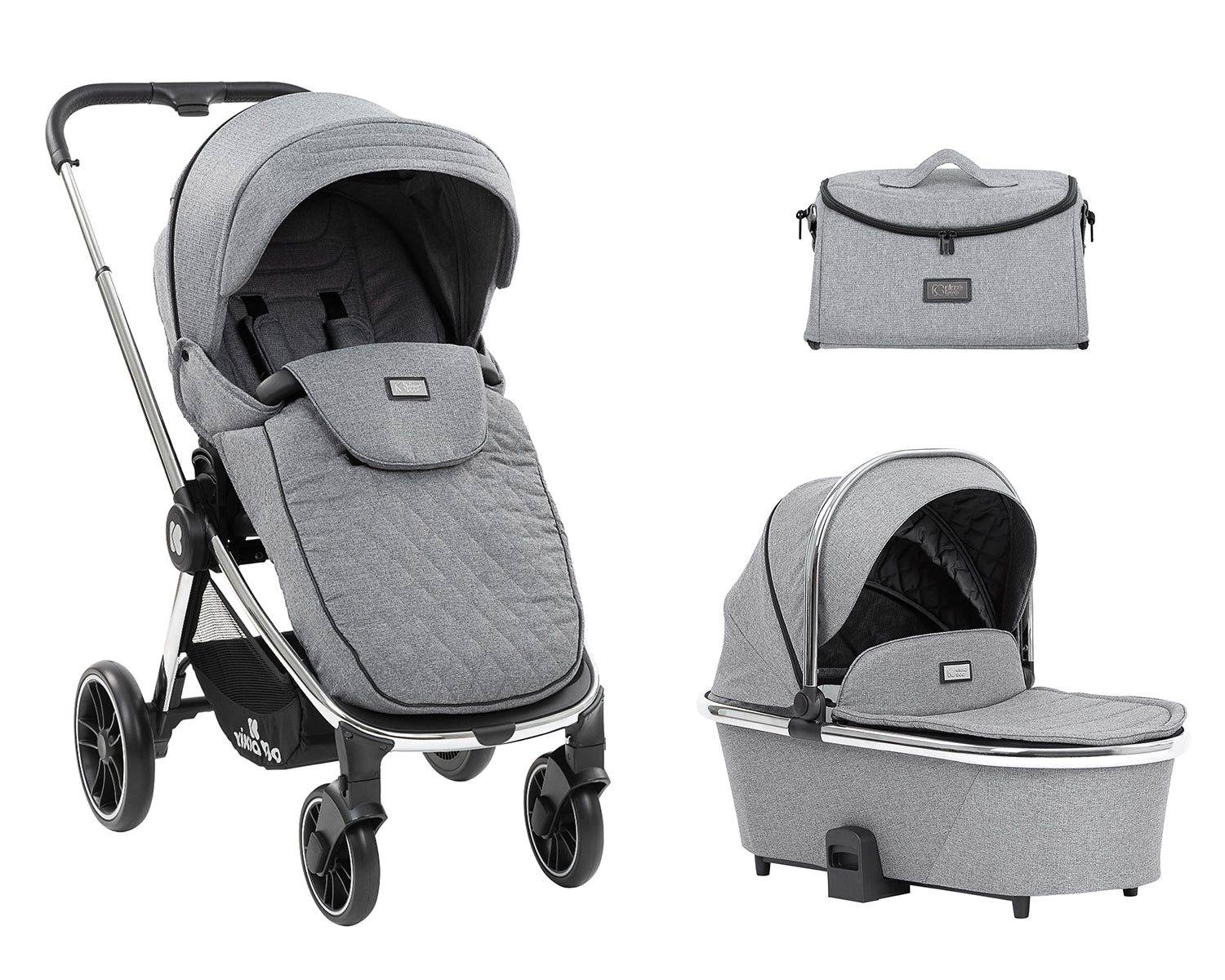 Комбинирана Количка 2 В 1 Vicenza Premium Grey - Комбинирани Колички - Kikkaboo - BebeMama